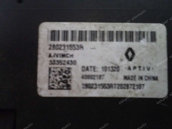 Renault Clio 5 Aux Usb Girişi Ünitesi Aksesuar Prizi Orj 280231553R SP YP (DE1212)