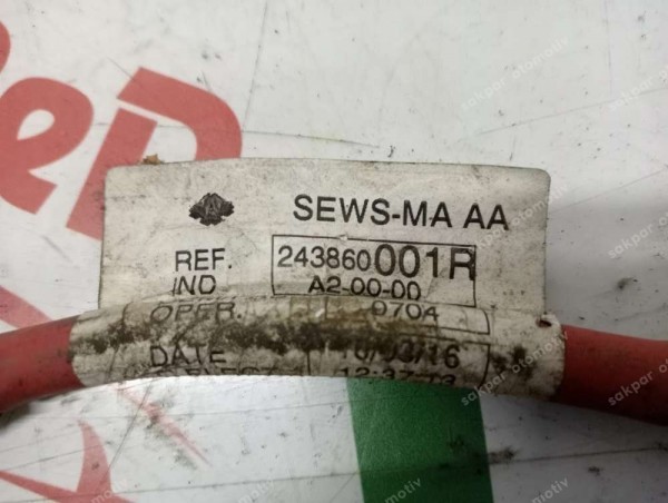 Renault Megane 3 Akü + Pozitif Şarj Kablosu 243860001R CP (ZB135)