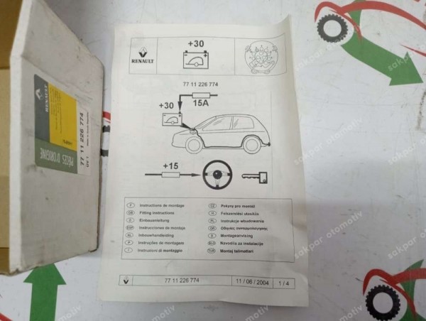 Renault Kangoo 12V EK Kablo 7711226774 YP (ZB112)