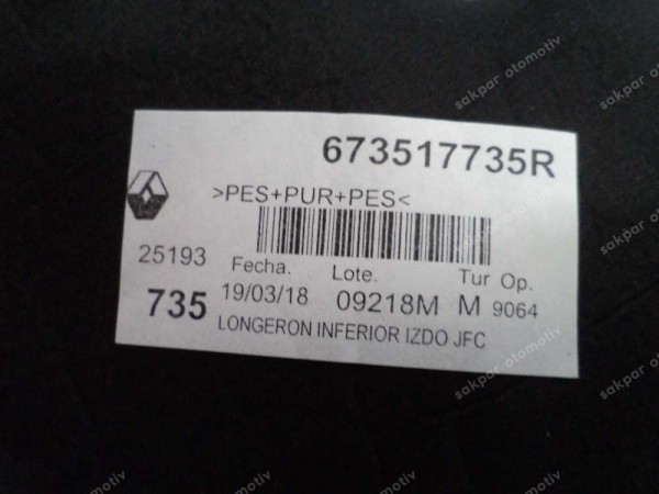 Renault Talisman Sessizleştirici İzalasyon Keçesi Orj 673517735R YP (AC110)
