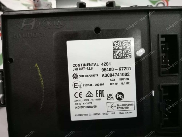 Hyundai İ10 Torpido Tesisatı Kablosu Kontrol Ünitesi Modülü 95400-K7201 91391-K7280 SP YP (TES5)