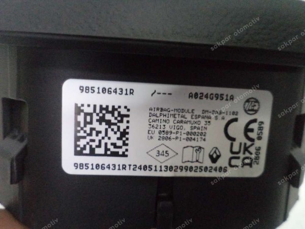 Renault Clio 5 5.5 Direksiyon Aİrbag Orjinal Sıfır 985106431R YP (BD126)