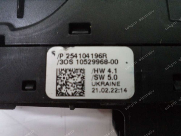 Renault Clio 5 Captur 2 Sol Ön Cam Açma Düğme Kumanda Paneli Orj 254104196R SP YP (AF127)