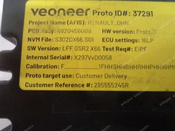 Renault Dacia Hava Yastığı Airbag Beyni Modülü Orj 285555245R YP (DB1317)