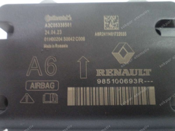 Renault Clio 5 Hava Yastığı Airbag Beyni Modülü Orj 985100693R YP (HB130)