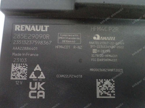 Renault Clio 5 Eller Serbest Beyni Modülü Orj 285E29090R YP (GE130)