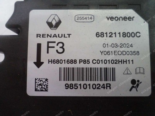 Renault Megane 4 Hava Yastığı Airbag Beyni Modülü Orj 985101024R YP (HD130)