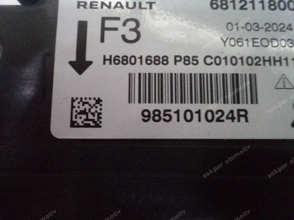 Renault Megane 4 Hava Yastığı Airbag Beyni Modülü Orj 985101024R YP (HD130)