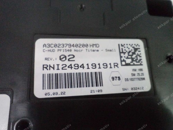Renault Megane 4 Torpido Üst Hayalet Ekranı 249419191R YP (RE)