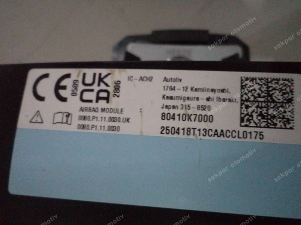 Hyundai İ10 Sağ Tavan Airbag Perde Hava Yastığı 80410-K7000 YP SP (BD120)