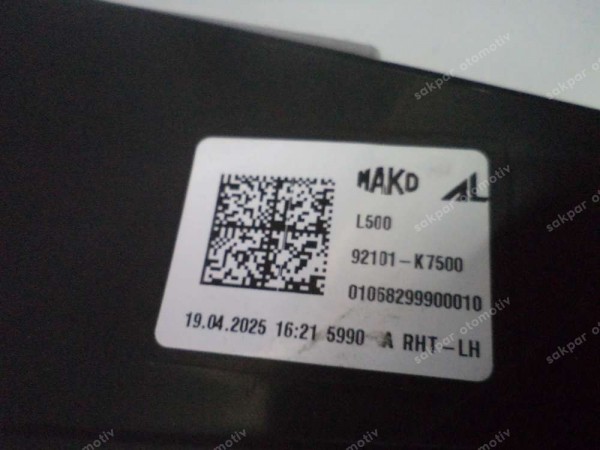 Hyundai Sol Ön Far Orjinal 92101K7500 YP SP (AD110)