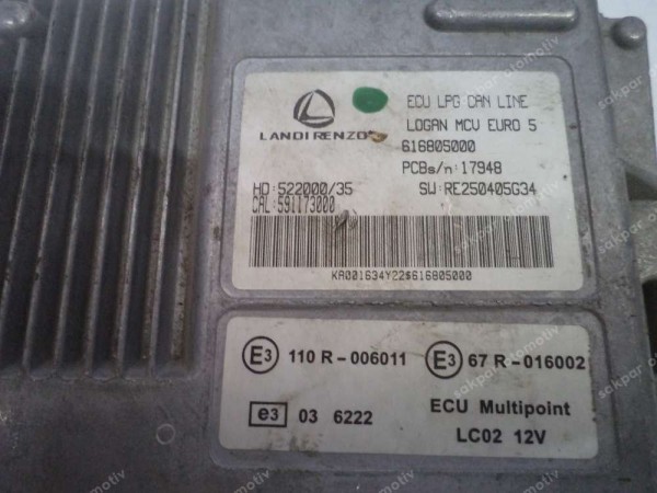 Dacia Logan Sandero LPG Enjeksiyon Beyni Orj 616805000 CP (DE112)