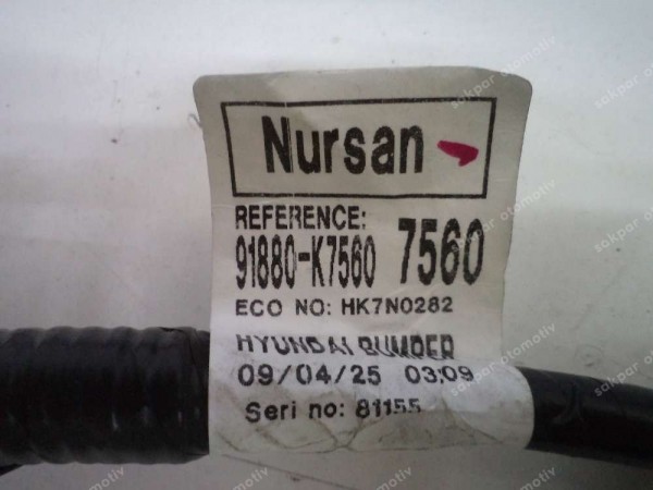 Hyundai İ10 Arka Tampon Elektrik Kablo Tesisatı Orj 91880-K7560 SP YP (ZB123)