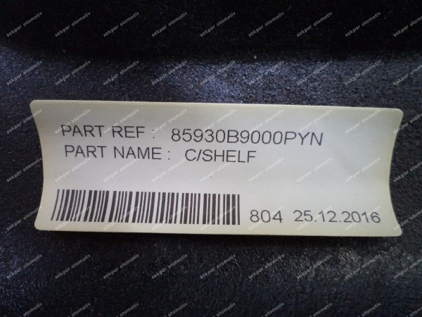 Hyundai İ10 Bagaj Perdesi MDF Rafı Pandizot Orj 85930-B9000PYN CP HP (IA120)