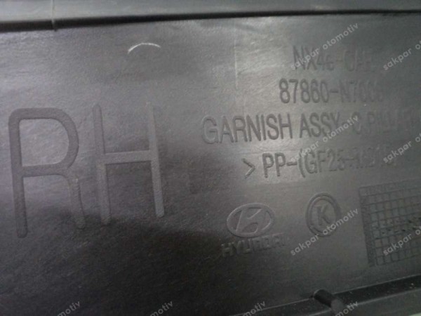 Hyundai Tucson Sağ Arka Kelebek Camı Üst Çıtası 87860-N7000 YP SP (AC110)