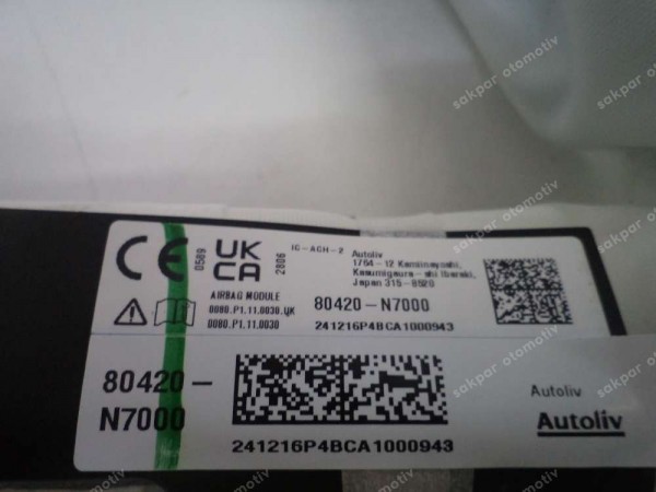 Hyundai Tucson Sağ Tavan Airbag Perde Hava Yastığı Orj 80420-N7000 SP YP (BD120)