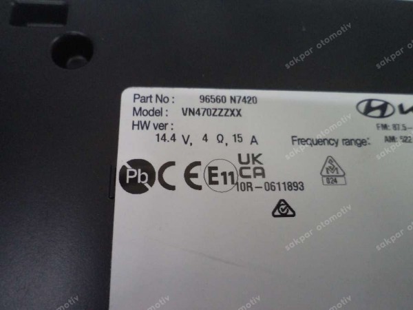 Hyundai Tucson Ses Multimedya Beyni 96560N7420 Orj 96560-N7420 YP SP (GI120)