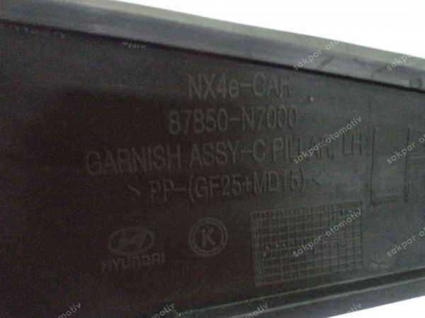 Hyundai Tucson Sol Arka Kelebek Camı Üst Çıtası 87850-N7000 YP SP (AC110)