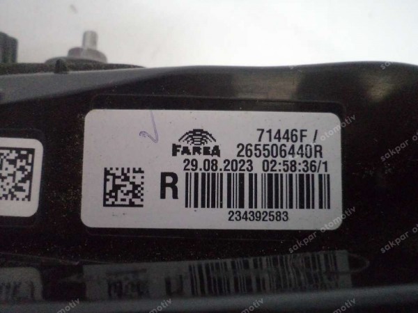 Renault Clio 5 5.5 Sağ Arka İç Stop Ledli Orj 265506440R CP (AD110)