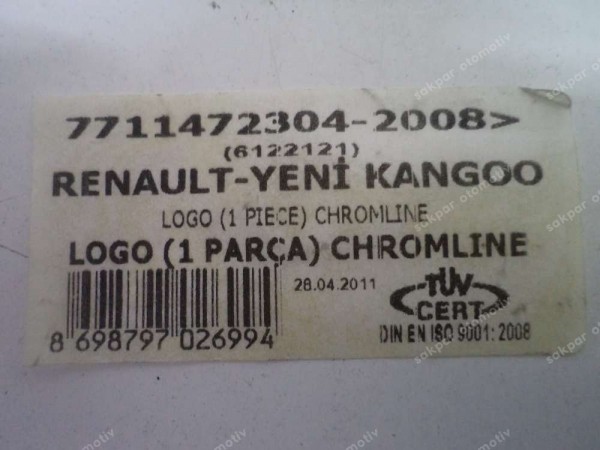 Renault Kangoo 3 Chromline Yazısı 7711472304 YP (FA121)