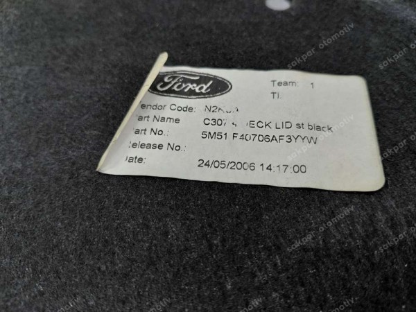 Ford Focus 2 Sedan Trim Bagaj Kapağı Kaplaması Abanoz 5M51F40706AF3YYW CP (IB-120)