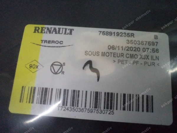 Dacia Sandero Motor Sessizleştirici Keçesi Orj 758919235R YP (IB120)