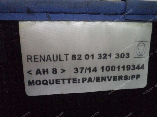 Renault Clio 4 Mavi Halı Paspas Takımı Orjinal 8201321303 YP (5A)