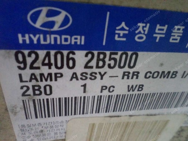 Hyundai Santa Fe Sol İç Stop Orjinal 92406-2B500 92406-2B520 YP (AG120)