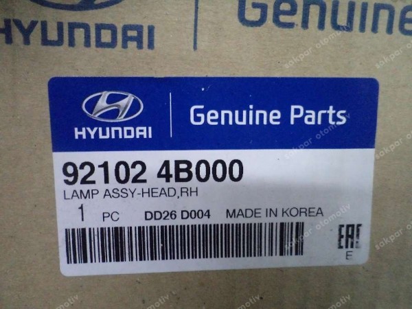 Hyundai H100 Sağ Far Orjinal 92102-4B000 YP (AG120)