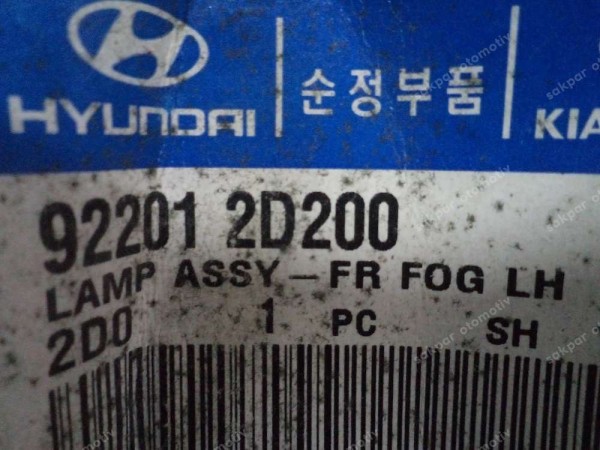Hyundai Elantra Sol Sis Farı Orjinal 92201-2D200 YP (BE122)
