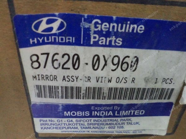 Hyundai İ20 Sağ Ayna Elekrikli Orjinal 87620-0X960 YP (EC130)