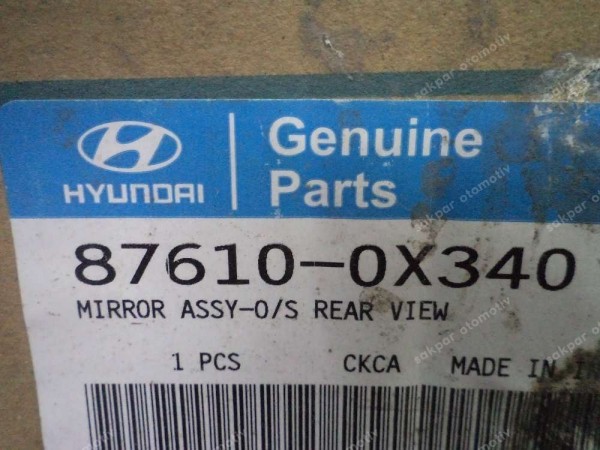 Hyundai İ10 Sol Ayna Elektrikli Orjinal 87610-0X340 YP (EC130)