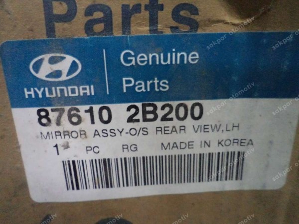 Hyundai Santa Fe Sol Ayna Orjinal 87610-2B200 YP (EC130)