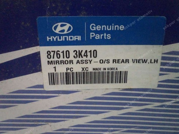 Hyundai Sonata Sol Ayna Orjinal 87610-3K410 YP (EC130)