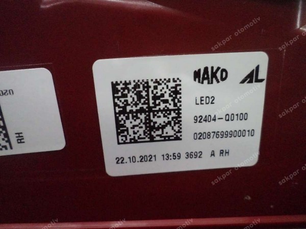 Hyundai İ20 Sağ İç Stop  Ledli 92404-Q0100 YP SP (AD110)