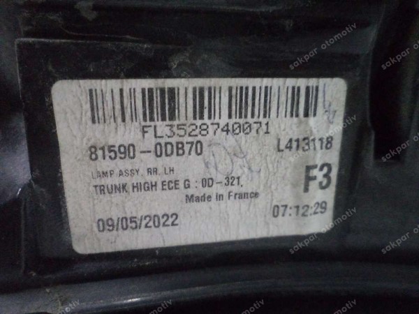 Toyota Yaris Cross Sol İç Stop 81590-0DB70 HP CP (AD110)