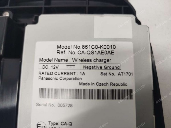 Toyota Yaris - Cross Kablosuz Şarj Ünitesi 861C0-K0010 (DC1210)