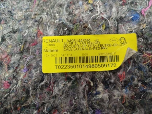 Renault Clio 5 Bagaj Sol Trim Yan Kaplaması 849514485R SP (IB120)