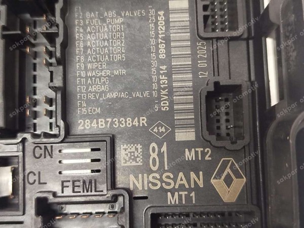 Renault Megane 4 Clio 5 Captur 2 UPC Beyni Sigorta Kutusu Tablası 284B73384R SP (DB1211)