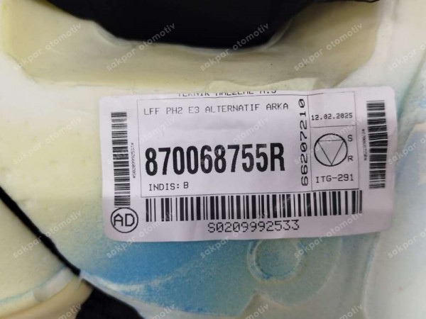 Renault Megane 4 Arka Koltuk Takımı 883206757R SP (CA110)