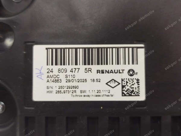 Renault Megane 4 Faz 2 Gösterge Hayalet Ekran Orj 248094775R SP (GI120)