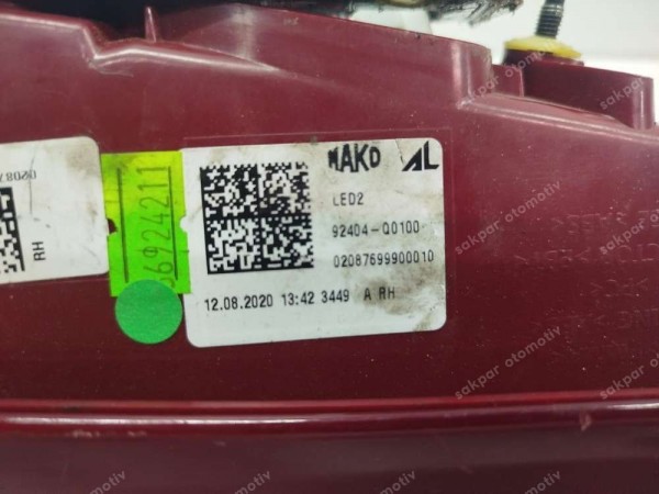 Hyundai İ20 Sağ İç Stop  Ledli 92404-Q0100 CP HP (DD110-6)