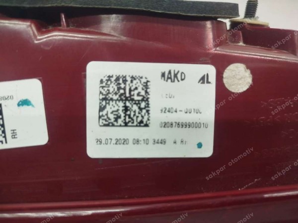 Hyundai İ20 Sağ İç Stop  Ledli 92404-Q0100 CP HP (DD110-6)