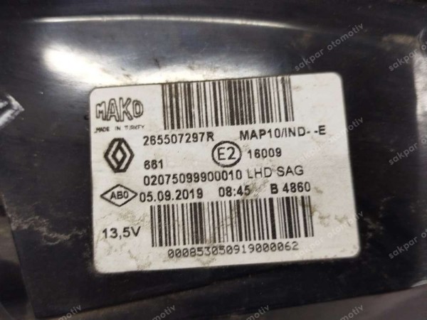 Renault Megane 4 Sağ Stop Lambası 265507297R CP HP (GH110)