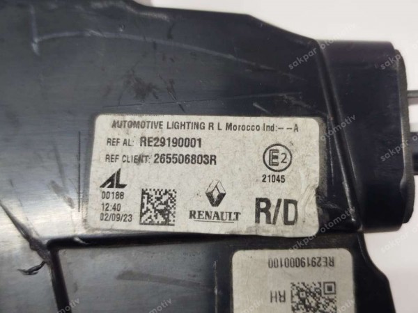 Renault Austral Sağ İç Stop Lambası 265506803R CP HP (GH110)