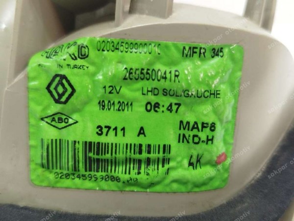 Renault Fluence Sol Arka İç Stop Orj 265550041R CP HP (GH112)