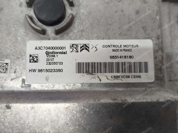 Opel Corsa F Crossland C3 2008 Motor Enjeksiyon Beyni Modülü 9851418180 9815023380 SP (DE115)