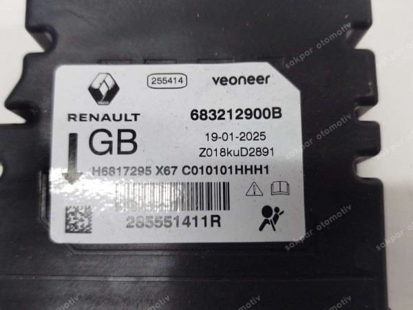 Renault Megane 4 Airbag Hava Yastık Beyni Modülü 285551411R SP (DE115)
