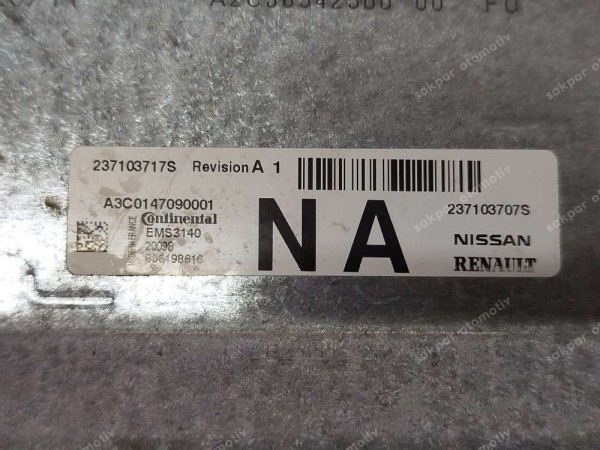 Renault Clio 5 UPC Motor Beyni 237103717S 237103707S (DE115)