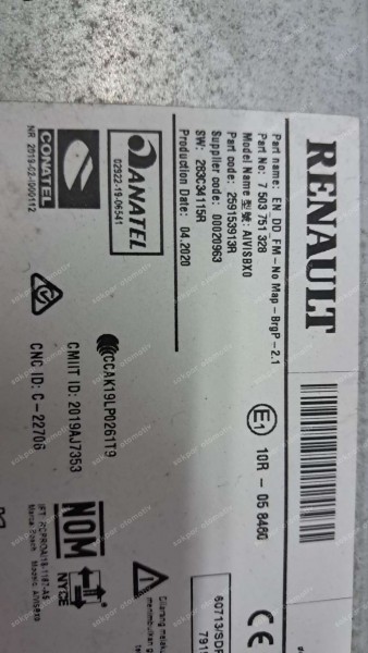 Renault Clio 5 Twingo Navigasyon Algılayıcı (Beyni) 259153913R SP (GI-120)